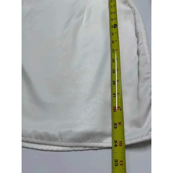 Altar’d State White Feather Trimmed Satin Mini Dress Size Medium Bridal - Picture 9 of 10